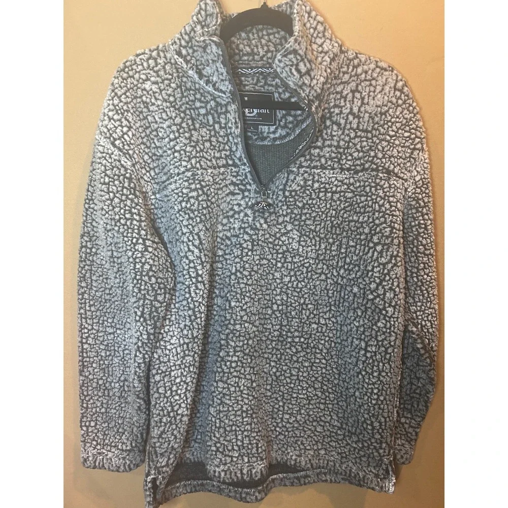 Boxercraft Sherpa Pullover Women Large Gray Excellent Quarter Zip Fleece Cozy - Picture 2 of 5